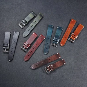Correa de reloj de cuero genuino de liberación rápida correa de reloj pulsera inteligente 18 20 22 mm - Imagen 1 de 17
