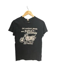 Vintage 70s I’d Rather Push My Harley Davidson Motorcycles T-Shirt Rosemead CA - Picture 1 of 4