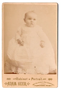 MILWAUKEE 1890s Victoriano Bebé Vestido de Bautizo Ojales Plisado Gabinete Tarjeta - Imagen 1 de 4