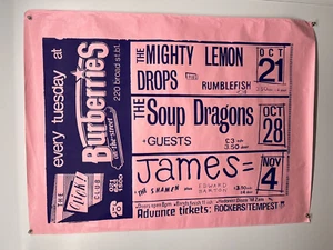 James Poster Mighty Lemon Drops Soup Dragons Original Burberries Birmingham 1986 - Picture 1 of 12