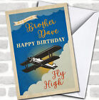 Retro Plane Clouds Special Brother Happy Birthday Personalised Birthday Card