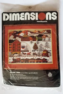 Dimensions NEW Vintage HOLIDAY TRAIN 2126 Charles Wysocki Needlepoint 1980 - Bild 1 von 7