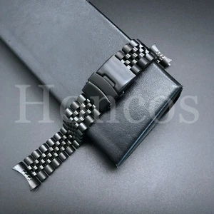 Metal Steel Jubilee Bracelet Curved End Replacement Watch Band Double Lock - Picture 1 of 9