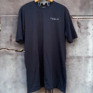 Official Tesla Black T-Shirt Short Sleeve Men Size L Electric Car Elon Musk Logo - Picture 1 of 6