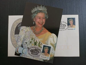 1995 Queens QEII Birthday First Day Cover + Matching MAXI Postcard with Stamp #2 - Picture 1 of 11