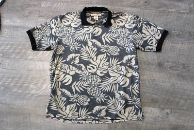 Polo Para Hombre Paraíso Azul Tropical Hawaiano Gris Carbón Tostado Talla S Foto 1 de 4