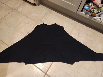 Pure Collection Black Waffle Knit Wool Blend Jumper quirky size UK 12 EU 38  - Image 1 of 4