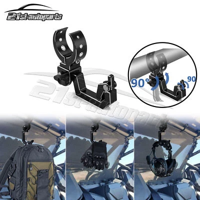 Heavy duty Aluminum 1"-2" Roll Cage Helmet Hook Headset Hanger Mount For Polaris - Изображение 1 из 4