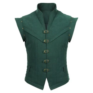 Men's Medieval Vest Renaissance Victorian Waistcoat for Men Fancy Dress Party - Picture 1 of 3