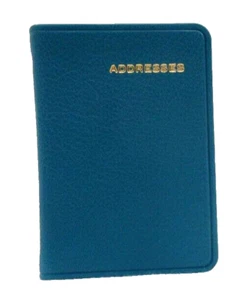 Libreta de direcciones MINI 3x4" cubierta de cuero 160 páginas con pestañas postes miniaturas azul - Imagen 1 de 5