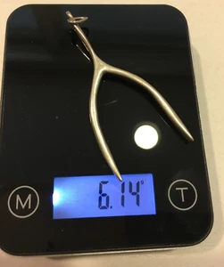 Sterling Silver Vintage Mexico Wishbone Good Luck NECKLACE Pendant NO MARK 6.14G - Picture 1 of 4