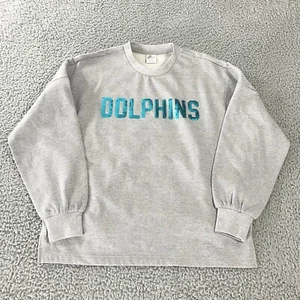 Miami Dolphins G III 4Her Sweater Womens Small Grey Long Sleeve Logo New - Picture 1 of 7