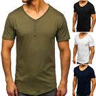 T-Shirt Tee V-Ausschnitt Casual Classic Kurzarm Unifarben Herren BOLF 3C3 Basic