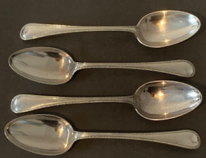 4 x Vintage Silver Plated William Wheatcroft Harrison Beaded Serving Spoons