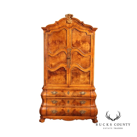 Henredon Villandry Collection Baroque Style Burl Walnut Armoire Cover