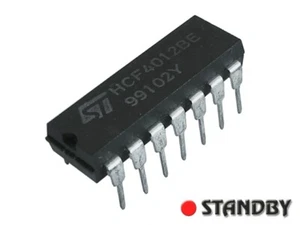 4pcs 4012 DIP14 CMOS HCF4012BE STM, Dual 4Inp NAND Gate - Imagen 1 de 1