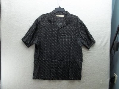 Perry Ellis Mens Black Button Up Shirt Short Sleeve Size L Rayon - Image 1 of 4