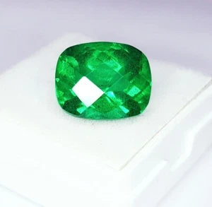 Cojín de piedras preciosas sueltas de 10 quilates esmeralda verde natural certificado gemas transparentes - Imagen 1 de 13