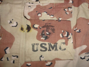 USGI USMC Military Desert Storm 6 Color BDU Top Blouse MEDIUM REG 32