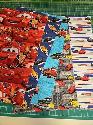Disney Pixar Cars Cotton Quilt Fabric Bundle 5 Fat Quarters Radiator Springs New - Image 1 of 4