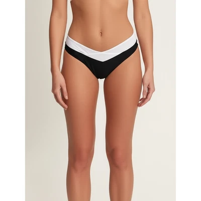 Parte inferior de bikini Fabletics XXL negra blanca cintura alta corte en V nueva con etiquetas Foto 1 de 4
