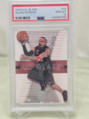 Vidrio UD 2003-04 - Allen Iverson #43 PSA 10 gemas como nuevo patio 76ers Foto 1 de 2