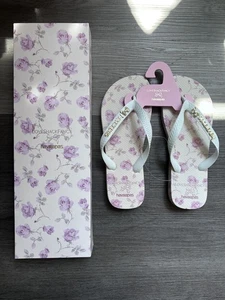 LoveShackFancy x Havianas - Beige w/ pink floral - Size 7/8 (EU39/40) - Picture 1 of 5