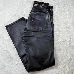 90s AERO LEATHER Aero leather black leather pants W29 - Picture 1 of 19