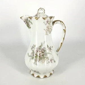 Haviland Limoges Schleiger 146 Chocolate Coffee Pot Teapot Apple Blossoms - Picture 1 of 7