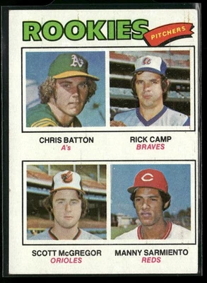 Chris Batton Rick Camp Scott McGregor Manny Sarmiento Rookie 1977 Topps #475 RC - Image 1 of 2