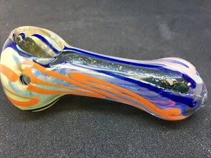 3” BLOWN GLASS USA TOBACCO HEAVY DICHRO HAND PIPE SMOKE FLOWER BOWL SMOKING KB5A - Picture 1 of 12