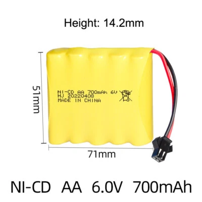 6V 700mAh Ni-CD AA Akku für RC Elektro Spielzeug Auto Schiff Roboter Boot - Bild 1 von 4