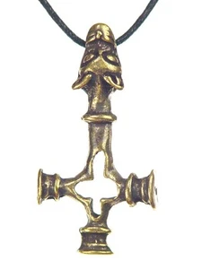 BUTW Celtic Wolf Thors Hammer Bronze Patina Pewter Pendants 0302A - Picture 1 of 3