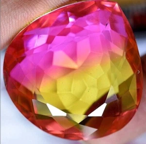 23 CT Good Looking Pear Shape A+++ Bi-Multicolor Tourmaline Loose Gemstone - Picture 1 of 5