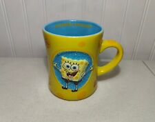 SpongeBob Squarepants & Gary 3D Embossed Yellow Coffee Tea Mug Cup 2006 Viacom
