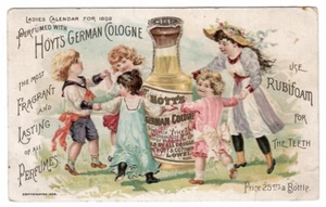 Victorian Trade Card E W Hoyt & Company German Cologne Calendar 1892 - Bild 1 von 3