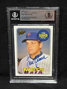 TOM SEAVER METS SIGNED AUTO 2005 TOPPS ALL TIME FAN FAVORITE BAS BECKETT *370