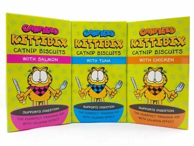 Snack For Cats Garfield Kittibix Catnip Biscuits With Salmon Tuna Chicken Treats - Image 1 of 4