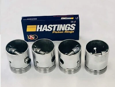 SEALED POWER Pistons/4+RINGS for 1941-1973 Jeep Willys 134 L-head+F-head STD - Image 1 of 4