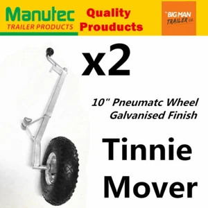 2x Manutec 10" Pneumatic Boat Jockey Tinnie Wheels Mover Wheel Galvanised - Picture 1 of 8