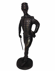 Vintage Bronze ungarischer Soldat-Huszar Statue 14" hoch schön Militär selten - Bild 1 von 12