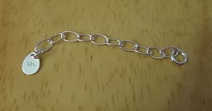 Catena Bracciale Estensione Argento Sterling 4 cm o 1,5" con 925 su Etichetta Ovale - Foto 1 di 3