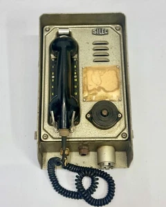 Vintage Silec Appareil Paris France Ancien Téléphone Mural Contrôle Navire Ty... - Zdjęcie 1 z 13