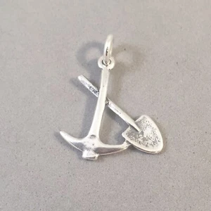 .925 Sterling Silber PICK & SHOVEL CHARM NEU Anhänger Bergbau Schürfer 925 TW08 - Bild 1 von 2