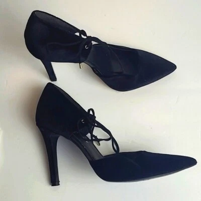 Zapatos de Prey Tacones de Gamuza Negros Talla 8 Foto 1 de 4