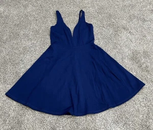 Lulus Women’s Small Blue Mini Dress Sleeveless Low Cut Wire Neckline Formal Q4 - Picture 1 of 8