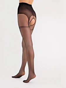 Sexy Ouvvert Strumpfhose 20DEN S-XL Nylons Damen Feinstrumpfhose Fiore Delight - Bild 1 von 10