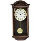 Bedford Clock Collection George 22 Inch Chestnut Wood Chiming Pendulum Wall Cloc
