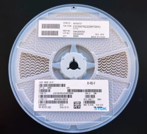 3000X C3216X7R2J222KT02H TDK MLCC SMD Capacitor 2200pF (2.2nF) 630V X7R 1206 10% - Picture 1 of 1