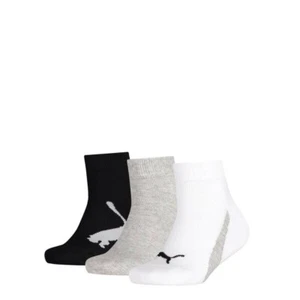 PUMA 3 PACK INFANT BOYS SPORTS ANKLE SOCKS WHITE BLACK GREY - Picture 1 of 2